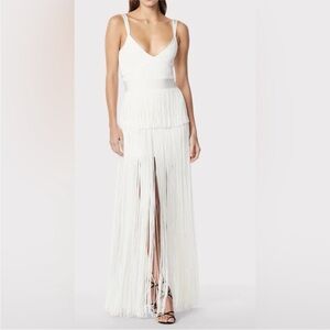 Herve Leger Ottoman Fringe Gown